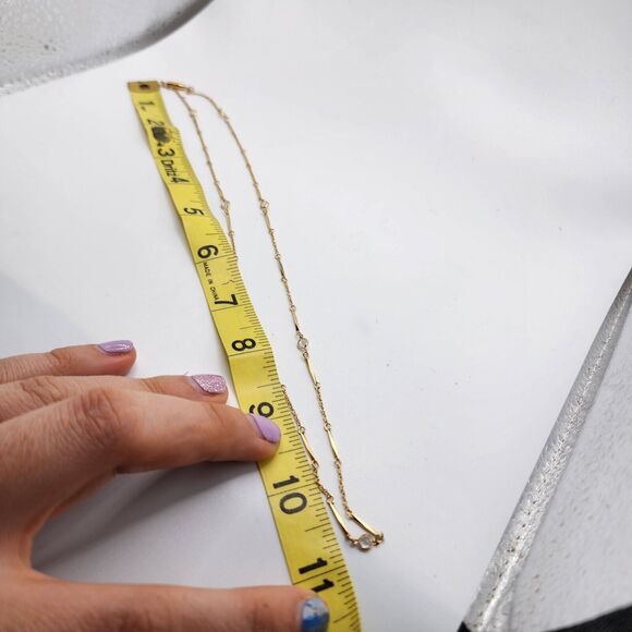 Vintage Lovely Avon Simulated Diamond Bezel Set Accent Necklace 23" Gold Tone - Picture 5 of 8